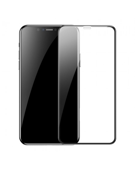 Baseus set of 2x Full Screen glass with 0.3mm frame 9H iPhone 11 Pro / iPhone XS / iPhone X + black positioner (SGAPIPH58S-KC01)
