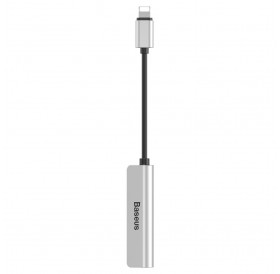 [RETURNED ITEM] Baseus 3-in-1 iP Male to Dual iP & 3.5mm Female Adapter L52 silver (CALL52-S1)
