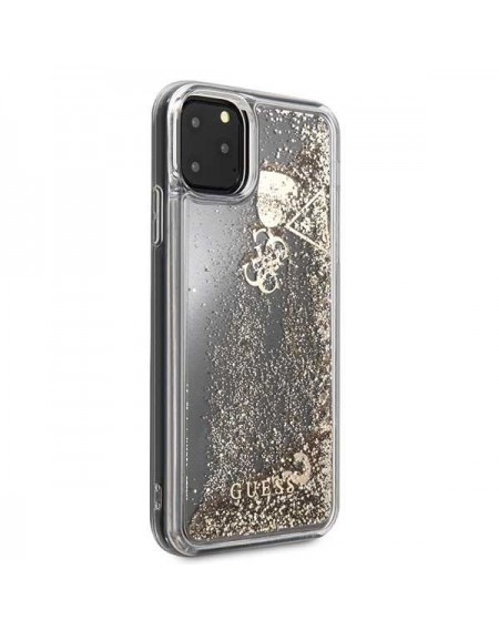 Guess GUHCN65GLHFLGO iPhone 11 Pro Max 6,5" gold/złoty hard case Glitter Hearts