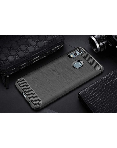 Carbon Case Flexible Cover TPU Case for Huawei P Smart Plus 2019 / Honor 10 Lite black