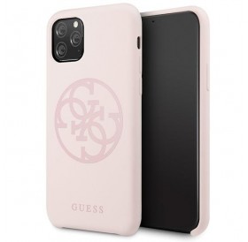 Guess GUHCN65LS4GLP iPhone 11 Pro Max light pink/jasnoróżowy hard case Silicone 4G Tone On Tone