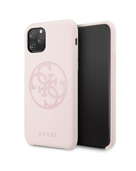 Guess GUHCN65LS4GLP iPhone 11 Pro Max light pink/jasnoróżowy hard case Silicone 4G Tone On Tone