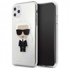 Karl Lagerfeld KLHCN65TPUTRIKSL iPhone 11 Pro Max srebrny/silver Glitter Ikonik Karl