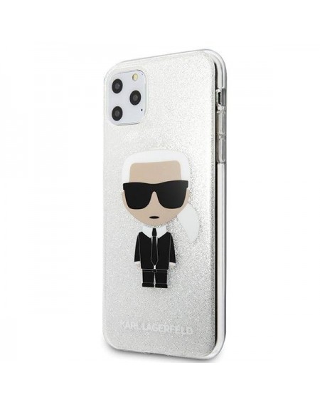Karl Lagerfeld KLHCN65TPUTRIKSL iPhone 11 Pro Max srebrny/silver Glitter Ikonik Karl
