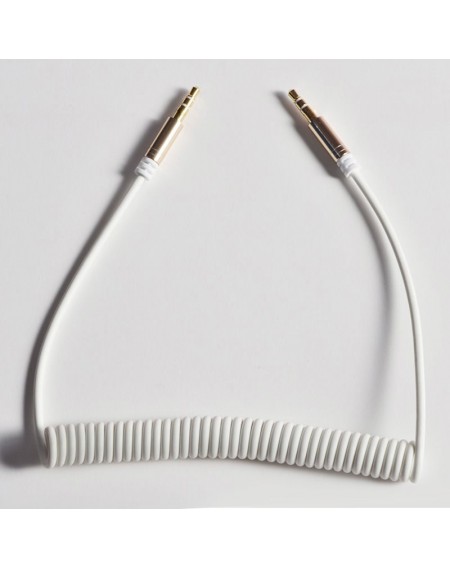 Dudao long stretchable cable AUX mini jack 3.5mm spring 150cm white (L12 white)