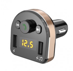 Dudao FM Transmitter Bluetooth car charger MP3 3.1 A 2x USB black (R2Pro black)