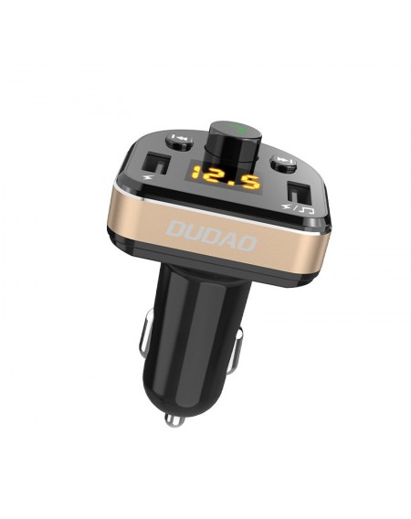 Dudao FM Transmitter Bluetooth car charger MP3 3.1 A 2x USB black (R2Pro black)