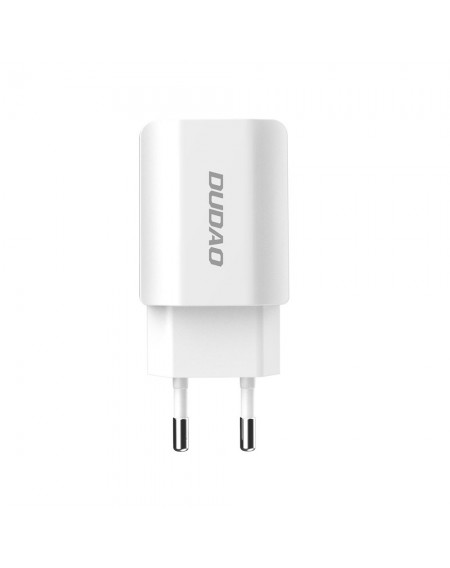 Dudao EU wall charger 2x USB 5V / 2.4A + micro USB cable white (A2EU + Micro white)