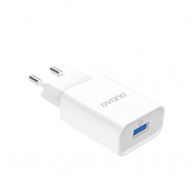 Dudao charger EU USB 5V / 2.4A QC3.0 Quick Charge 3.0 + cable micro USB cord white (A3EU + Micro white)