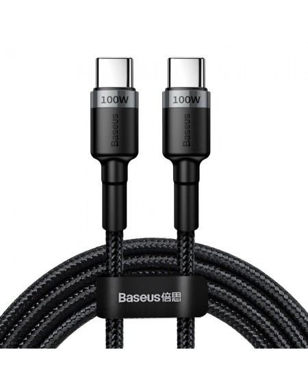 Baseus Cafule nylon cable USB Type C Power Delivery 2.0 100W 20V 5A 2m gray (CATKLF-ALG1)