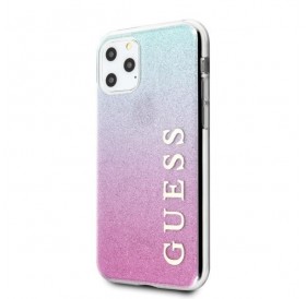 Guess GUHCN58PCUGLPBL iPhone 11 Pro różowo-niebieski/pink blue hard case Glitter Gradient