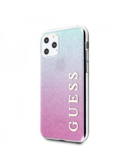 Guess GUHCN58PCUGLPBL iPhone 11 Pro różowo-niebieski/pink blue hard case Glitter Gradient