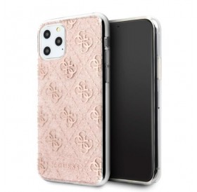 Guess GUHCN65PCU4GLPI iPhone 11 Pro Max różowy/pink hard case 4G Glitter