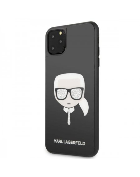 Karl Lagerfeld KLHCN65DLHBK iPhone 11 Pro Max czarny/black Iconic Glitter Karl`s Head