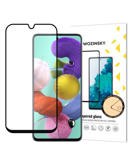 Wozinsky Tempered Glass Full Glue Super Tough Screen Protector Full Coveraged with Frame Case Friendly for Samsung Galaxy A51 black