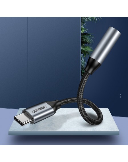 Ugreen Headphone Adapter with 3.5mm mini jack to USB Type C 10cm gray (30632)