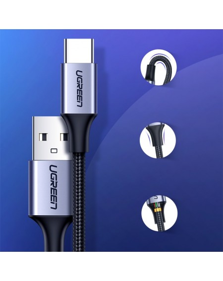 Ugreen cable USB - USB Type C Quick Charge 3.0 cable 3A 1m gray (60126)