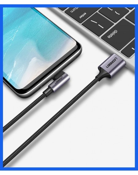 Ugreen angle cable USB - USB Type C 2m 3A gray (50942)