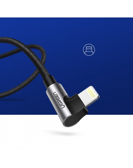 Ugreen angle USB cable - Lightning MFI 1m 2,4A black (60521)