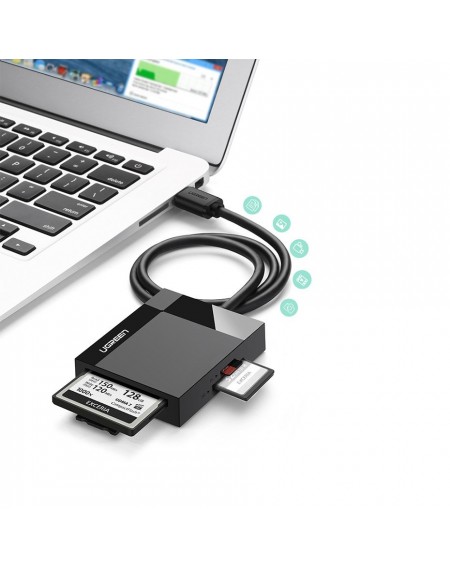 Ugreen USB 3.0 SD / micro SD / CF / MS memory card reader black (30231)