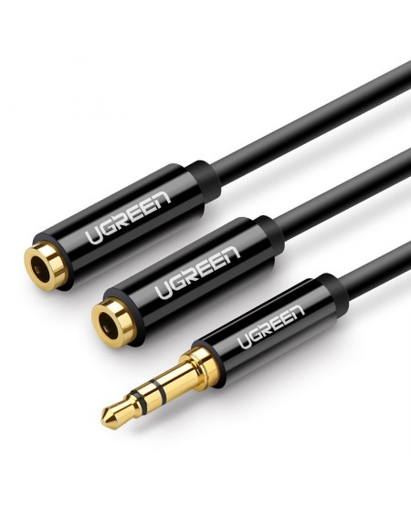 Ugreen cable 3.5 mm headphone splitter mini jack AUX 25cm black (20816)