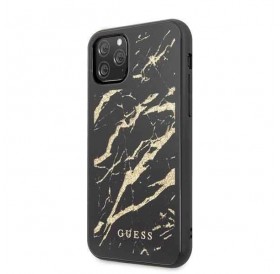 Guess GUHCN58MGGBK iPhone 11 Pro czarny/black hard case Glitter Marble Glass
