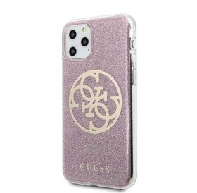 Guess GUHCN58PCUGLPI iPhone 11 Pro różowy/pink hard case 4G Circle Glitter