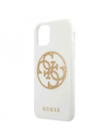 Guess GUHCN58TPUWHGLG iPhone 11 Pro biały/white hard case Glitter 4G Circle Logo