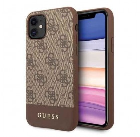 Guess GUHCN61G4GLBR iPhone 11 6,1" / Xr brązowy/brown hard case 4G Stripe Collection