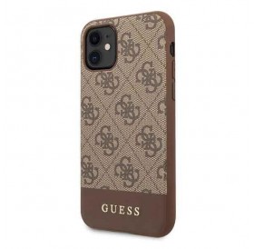 Guess GUHCN61G4GLBR iPhone 11 6,1" / Xr brązowy/brown hard case 4G Stripe Collection