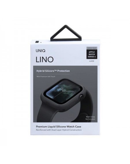 UNIQ etui Lino Apple Watch Series 4/5/6/SE 44mm. czarny/ash black