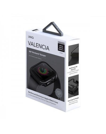 UNIQ etui Valencia Apple Watch Series 4/5/6/SE 40mm. szary/gunmetal grey
