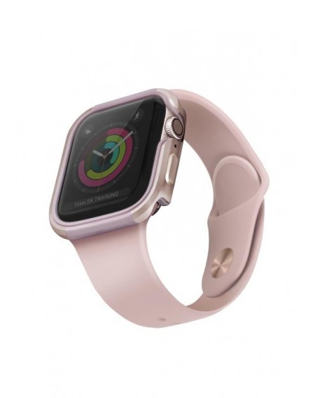 UNIQ etui Valencia Apple Watch Series 4/5/6/SE 44mm. różowo-złoty/blush gold pink