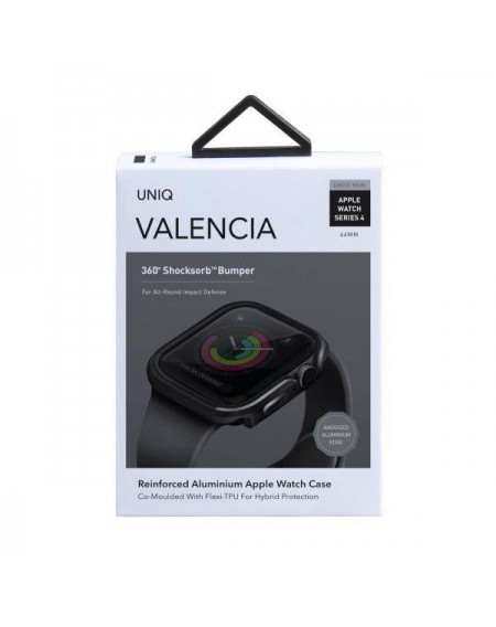 UNIQ etui Valencia Apple Watch Series 4/5/6/SE 44mm. szary/gunmetal grey