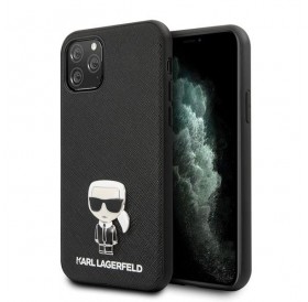 Karl Lagerfeld KLHCN65IKFBMBK iPhone 11 Pro Max hardcase czarny/black Saffiano Ikonik Metal