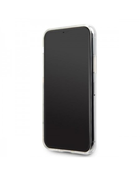 Guess GUHCN65SGTLGO iPhone 11 Pro Max złoty/gold hard case Glitter Triangle