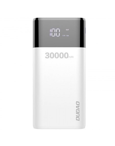 Dudao powerbank 4x USB 30000mAh with LCD display 3A white (K8Max white)