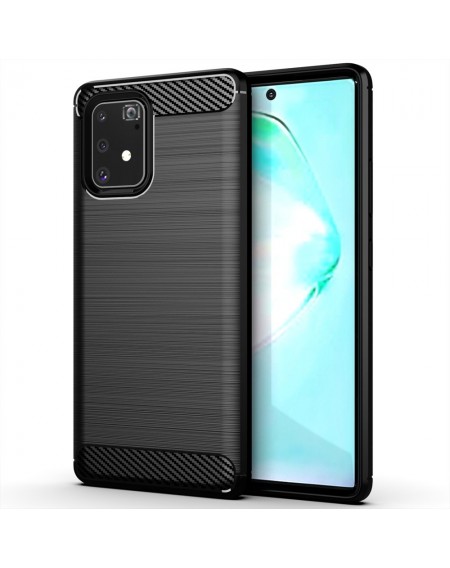 Carbon Case Flexible Cover TPU Case for Samsung Galaxy S10 Lite black