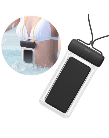 Baseus universal waterproof cover phone case (max 7.2``) for swimming pool by the water IPX8 black (ACFSD-DG1)