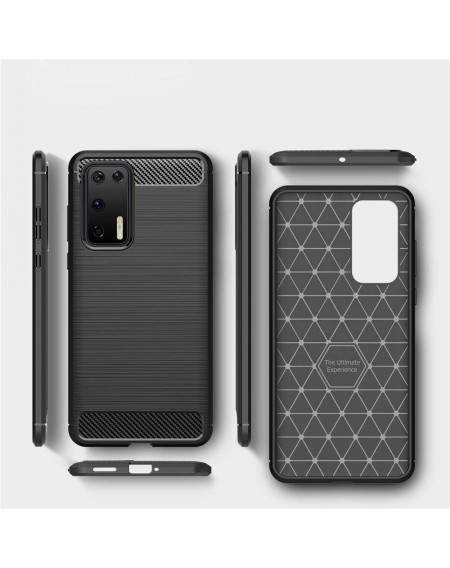Carbon Case Flexible Cover TPU Case for Huawei P40 black