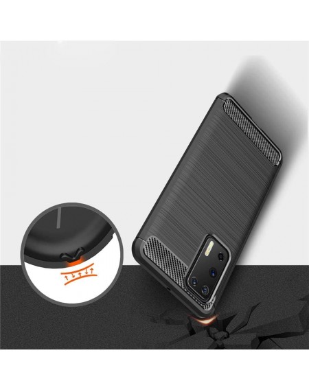 Carbon Case Flexible Cover TPU Case for Huawei P40 black
