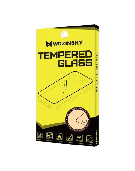 Wozinsky Tempered Glass Full Glue Super Tough Screen Protector Full Coveraged with Frame Case Friendly for Motorola Moto G8 Power Lite black