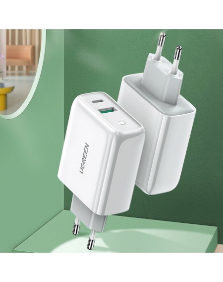 Ugreen Fast USB Type C / USB Wall Charger 36 W Quick Charge 4.0 Power Delivery white (60468 CD170)