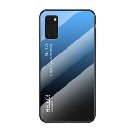 Gradient Glass Durable Cover with Tempered Glass Back Samsung Galaxy A41 black-blue