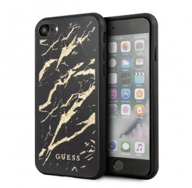 Guess GUHCI8MGGBK iPhone 7/8/SE 2020 / SE 2022 czarny/black hard case Glitter Marble Glass