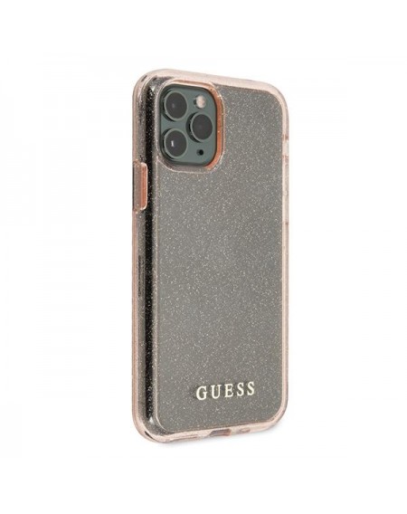 Guess GUHCN65PCGLPI iPhone 11 Pro Max różowy/pink hard case Glitter