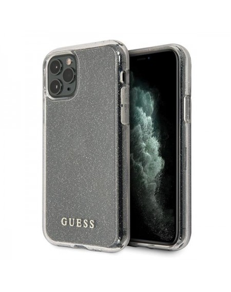 Guess GUHCN65PCGLSI iPhone 11 Pro Max srebrny/silver hard case Glitter