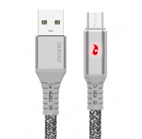 Dudao cable USB - micro USB cable 1 m 3 A with LED gray (L7xM Micro)
