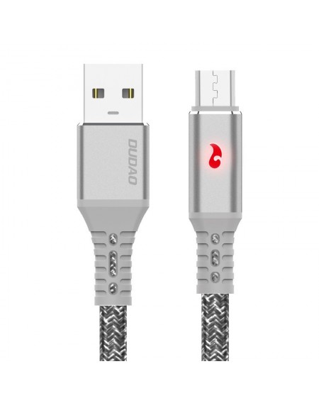 Dudao cable USB - micro USB cable 1 m 3 A with LED gray (L7xM Micro)