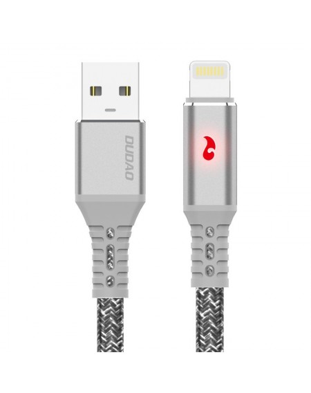 Dudao cable USB cable - Lightning 1 m 3 A with LED gray (L7xL Lightning)